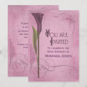 Invitation Art Nouveau Calla ornementale (Devant / Derrière)