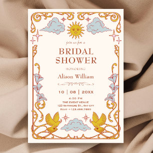 Invitation Art nouveau Céleste douche de mariée