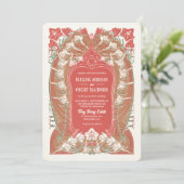 Invitation Art Nouveau Columbine Delicine Mariage (Debout devant)