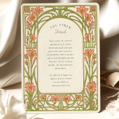 Invitation Art Nouveau Coral Lily Mariage architectural