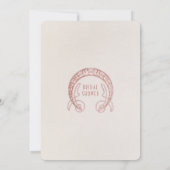 Invitation Art Nouveau de mariage Dusty Pink Daisies (Dos)