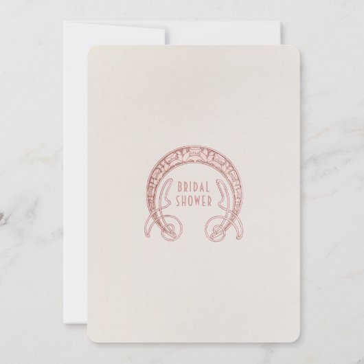 Invitation Art Nouveau de mariage Dusty Pink Daisies (Dos)