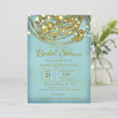 Invitation Art Nouveau d'inspiration bohème, indienne (Debout devant)