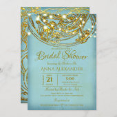 Invitation Art Nouveau d'inspiration bohème, indienne (Devant / Derrière)