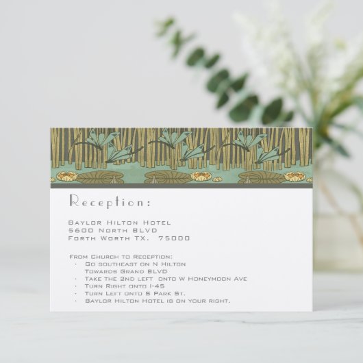 Invitation Art Nouveau Dragonfly Réception et orientation Inv (Debout devant)