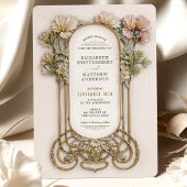 Invitation Art Nouveau élégant Floral Motif Mariage