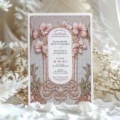 Invitation Art Nouveau élégant Floral Motif Mariage