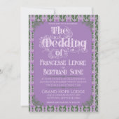 Invitation Art Nouveau Elegant Thistle Royal Lavender (Devant)