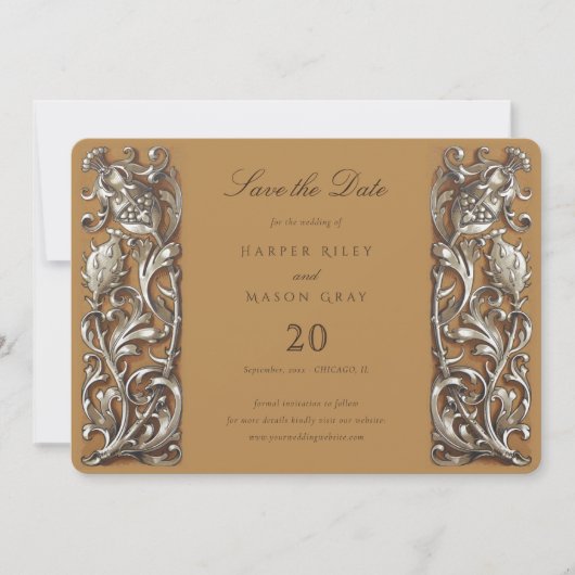 Invitation Art Nouveau Enregistrer la date Mariage (Devant)