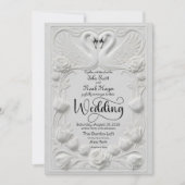 Invitation Art Nouveau Faux Embossed Swan Wedding (Devant)