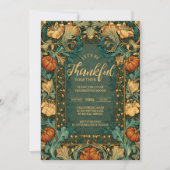 Invitation Art Nouveau Fête de Thanksgiving automne (Devant)