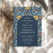 Invitation Art Nouveau fleuri tendance William Morris mariage