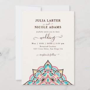 Invitation Art Nouveau floral arabe arc mandala mariage