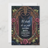 Invitation Art Nouveau Floral gothique Halloween Mariage (Devant)