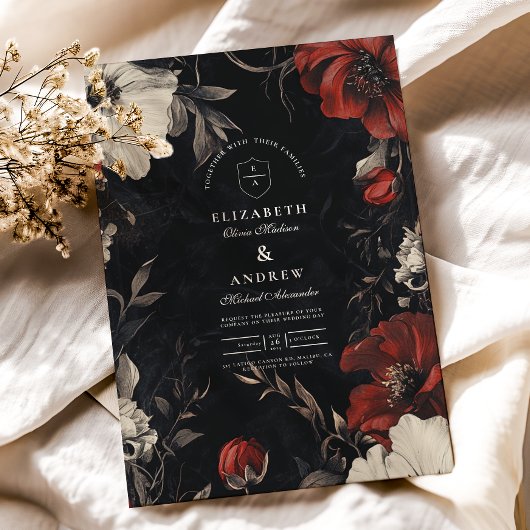 Invitation Art Nouveau Floral Mariage