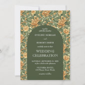 Invitation Art Nouveau floral moderne William Morris mariage (Devant)