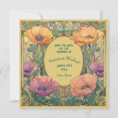 Invitation Art Nouveau Floral Save the Date Photo (Dos)