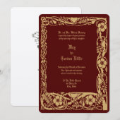 Invitation Art Nouveau Floral Vine Border By Lilien Wedding (Devant / Derrière)