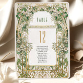 Invitation Art Nouveau Floral Wedding Table Number
