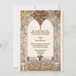 Invitation Art nouveau Grapevine de l'époque victorienne par