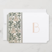 Invitation Art nouveau HoneySuckle Hummingbird Mariage (Dos)