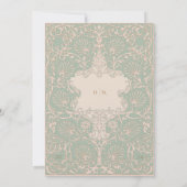 Invitation Art nouveau intemporel Seafoam et Peach Mariage (Dos)