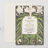 Invitation Art Nouveau Lily Élégante (Devant / Derrière)