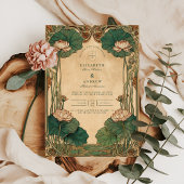 Invitation Art Nouveau Lotus Floral Mariage