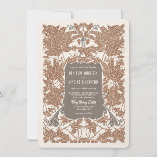 Invitation Art Nouveau Majestic Mariage en chêne