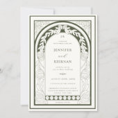 Invitation Art Nouveau Mariage d'arc de verdure (Devant)