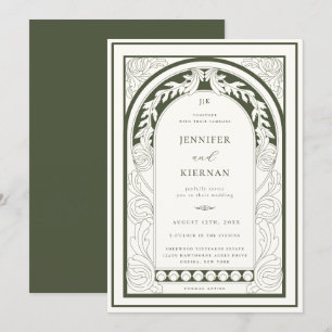 Invitation Art Nouveau Mariage d'arc de verdure