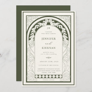 Invitation Art Nouveau Mariage d'arc de verdure