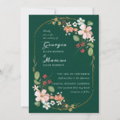 Invitation Art Nouveau Mariage floral illustré (Devant)