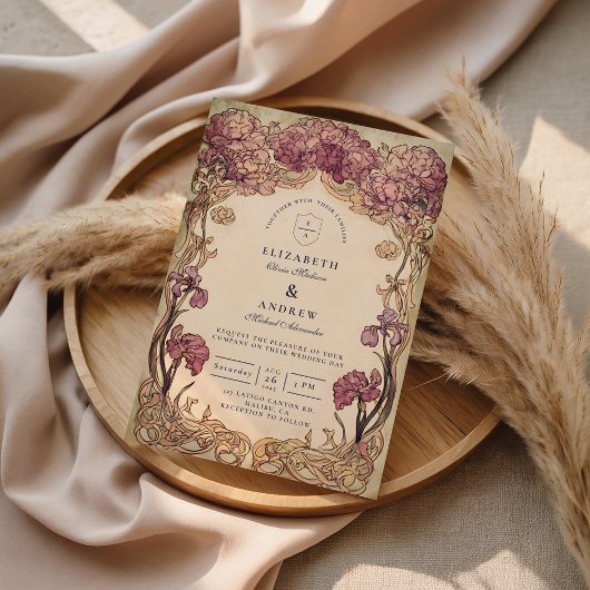 Invitation Art Nouveau Orchid Wedding