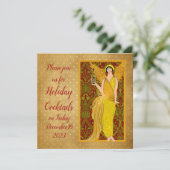 Invitation Art Nouveau Retro Holiday Angel (Debout devant)