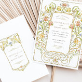 Invitation Art nouveau romantique Mariage floral