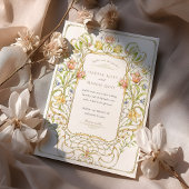 Invitation Art nouveau romantique Mariage floral