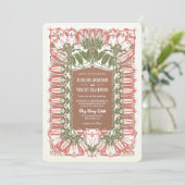 Invitation Art Nouveau Royal Lily Mariage (Debout devant)