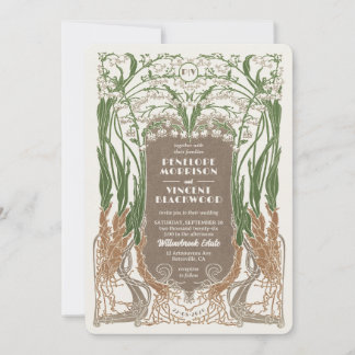 Invitation Art Nouveau Snowdrops Elegance