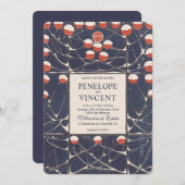 Invitation Art Nouveau Snowdrops Elegance (Devant / Derrière)