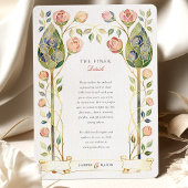 Invitation Art Nouveau Stained Glass Rose Gold Wedding