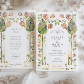 Invitation Art Nouveau Stained Glass Rose Gold Wedding