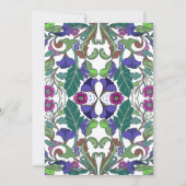 Invitation Art Nouveau style vintage mariage à fleurs (Dos)