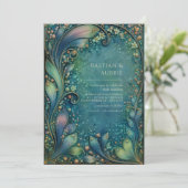 Invitation Art Nouveau Swirling Foliage Antique Wedding (Debout devant)