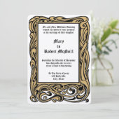 Invitation Art nouveau Victorian Era 1901 Foliage Mariage (Debout devant)