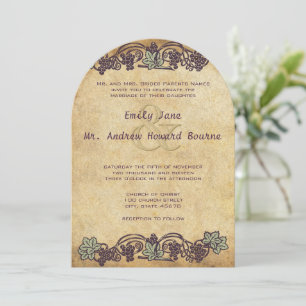 Invitation Art Nouveau Vignoble Vintage Mariage
