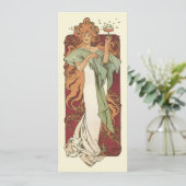 Invitation Art Nouveau vintage, Champagne par Alphonse Mucha (Debout devant)