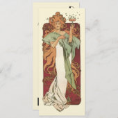 Invitation Art Nouveau vintage, Champagne par Alphonse Mucha (Devant / Derrière)
