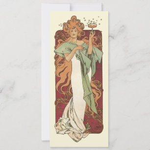 Invitation Art Nouveau vintage, Champagne par Alphonse Mucha