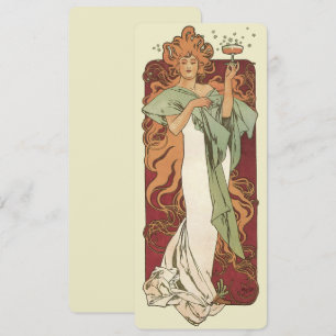 Invitation Art Nouveau vintage, Champagne par Alphonse Mucha